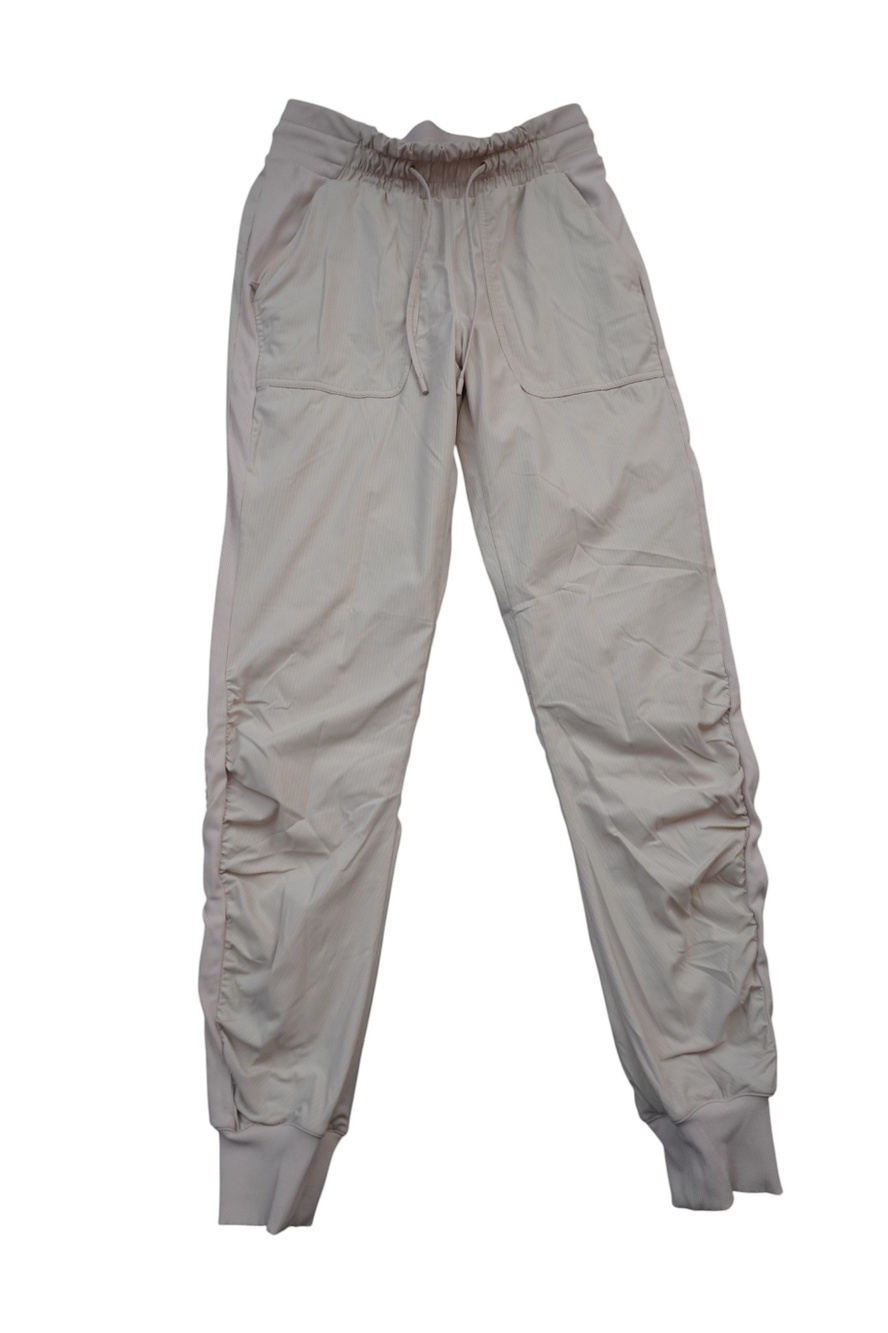 Lululemon Dance Studio Jogger Pants Light Pink Ruched Leg Ribbed Cuff 26x28